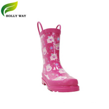 Botas de lluvia de impresión de niños rosados